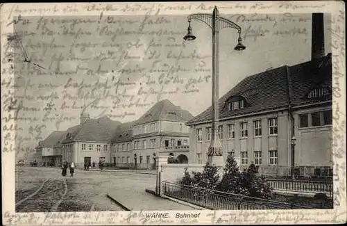 Ak Wanne Herne Ruhrgebiet, Bahnhof