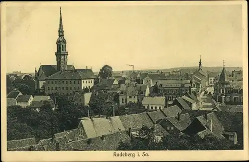 Ak Radeberg in Sachsen, Blick über die Dächer der Stadt