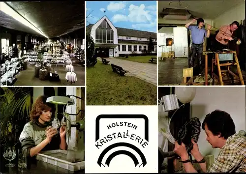 Ak Wahlstedt in Schleswig Holstein, Glasbläserei Holstein Kristallerie, Menschen bei der Arbeit