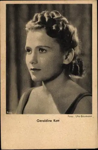 Ak Schauspielerin Geraldine Katt, Portrait, Ross Verlag