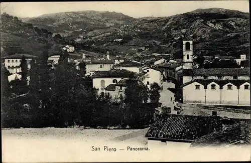 Ak San Piero Toscana, Panorama vom Ort