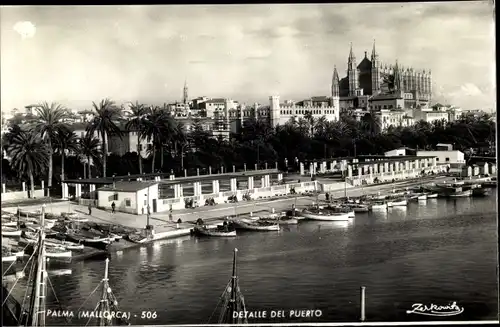 Ak Palma de Mallorca Balearische Inseln Spanien, Detalle del Puerto