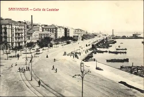 Ak Santander Kantabrien Spanien, Calle de Castelar