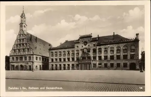 Ak Zwickau in Sachsen, Rathaus, Gewandhaus