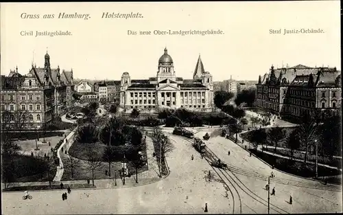 Ak Hamburg, Holstenplatz, Ziviljustizgebäude, Oberlandesgericht, Strafjustizgebäude