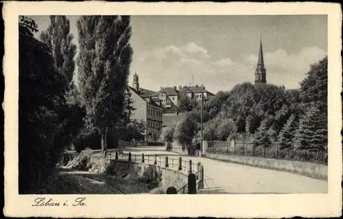 Ak Löbau in Sachsen, Straßenpartie