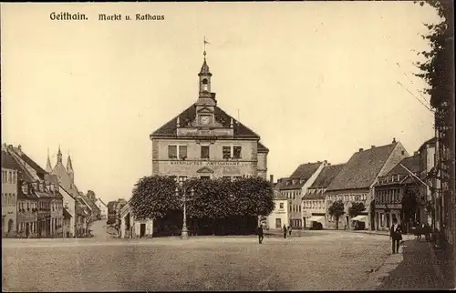 Ak Geithain in Sachsen, Markt, Rathaus, Amtsgericht