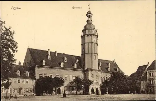Ak Pegau in Sachsen, Rathaus
