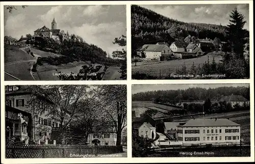 Ak Kahla in Thüringen, Leuchtenburg, Fiedlermühle, Erholungsheim Hummelshain, Herzog Ernst Heim