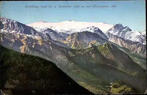 Ak Hochkönig, Hochseiler, Übergossene Alp, Photochromie Purger & Co. No. 10843