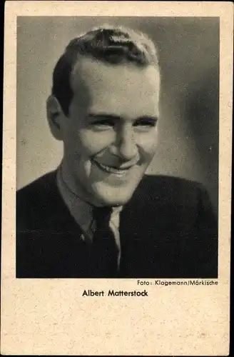 Ak Schauspieler Albert Matterstock, Portrait