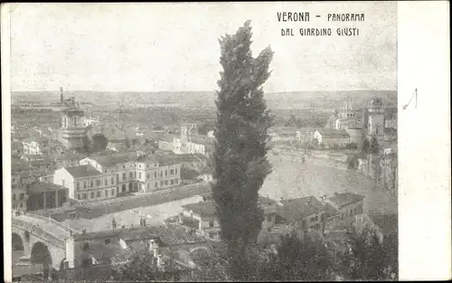 Ak Verona Veneto, Panorama dal Giardino Giusti