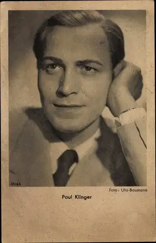 Ak Schauspieler Paul Klinger, Portrait, Ross Verlag