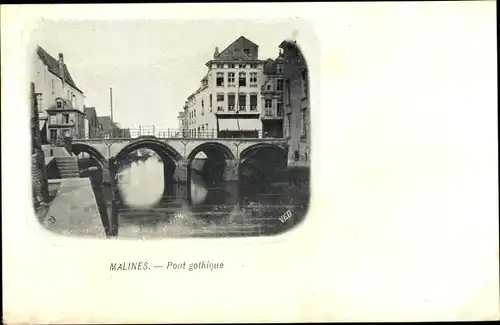 Ak Mechelen Malines Flandern Antwerpen, Pont gothique