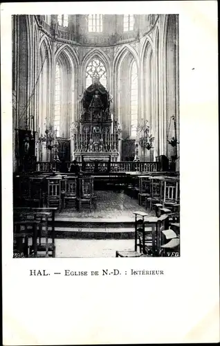 Ak Hal Flandern Flämisch Brabant, Église de Notre Dame, Intérieur