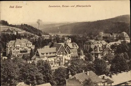 Ak Bad Elster im Vogtland, Sanatorium, Kaiser u. Albertparkvilla