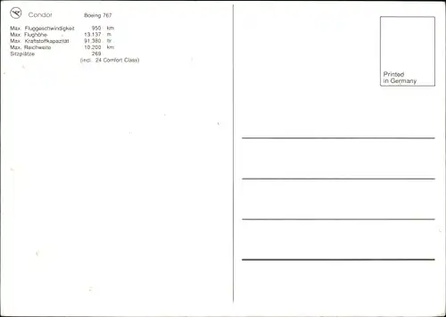 Ak Boeing 767, Condor, Passagierflugzeug