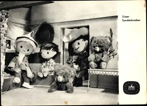 Ak Unser Sandmännchen, Sandmann, DDR Kinderfernsehen, Teddybären, S 73