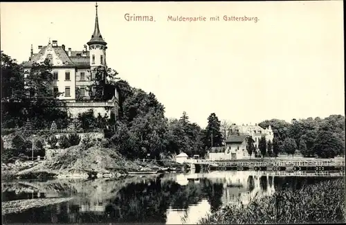 Ak Grimma in Sachsen, Muldenpartie mit Gattersburg