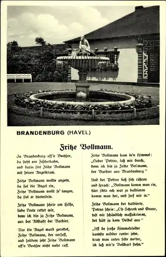 Lied Ak Brandenburg an der Havel, Fritze Bollmann, Brunnen, Lied