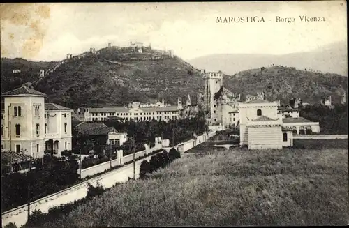 Ak Marostica Veneto, Borgo Vicenza, Teilansicht der Stadt