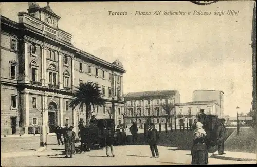 Ak Tarent Taranto Puglia, Piazza XX Settembre e Palazzo degli Uffici