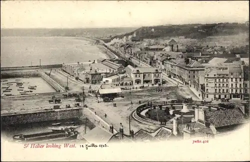 Ak Saint Helier Jersey Kanalinseln, Looking west, Hotel