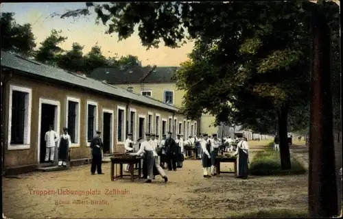 Ak Zeithain in Sachsen, Truppenübungsplatz, König Albert Straße