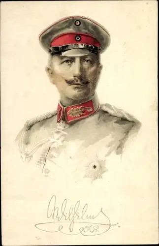 Künstler Ak Kaiser Wilhelm II. von Preußen, Portrait, Uniform