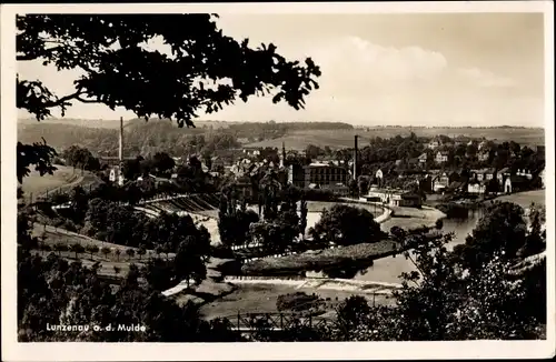 Ak Lunzenau in Sachsen, Panorama vom Ort