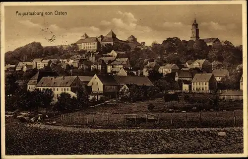 Ak Augustusburg im Erzgebirge, Panorama vom Ort von Osten