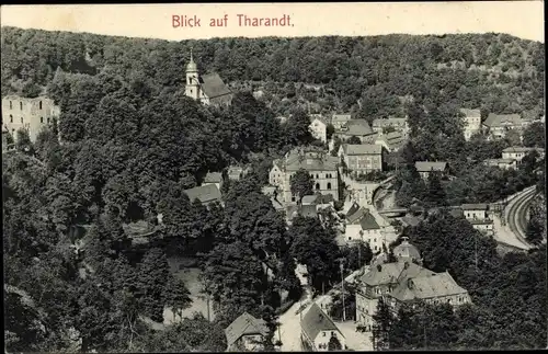 Ak Tharandt im Erzgebirge, Gesamtansicht, Vogelschau