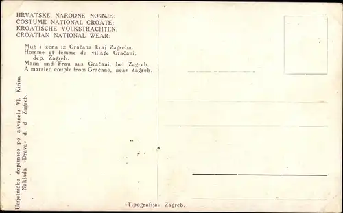 Künstler Ak Kroatien, Volkstrachten