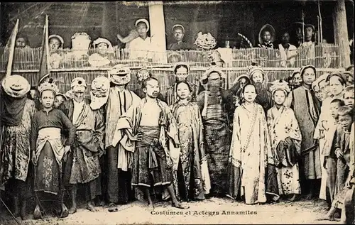 Ak Vietnam, Costumes et Acteurs Annamites, Schauspieler in Kostümen