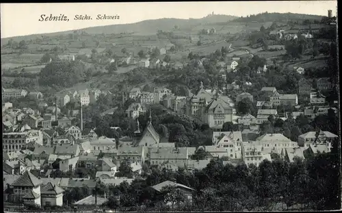 Ak Sebnitz in Sachsen, Panorama vom Ort