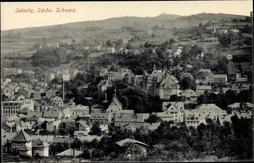 Ak Sebnitz in Sachsen, Panorama vom Ort