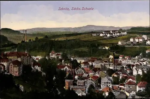 Ak Sebnitz in Sachsen, Panorama vom Ort