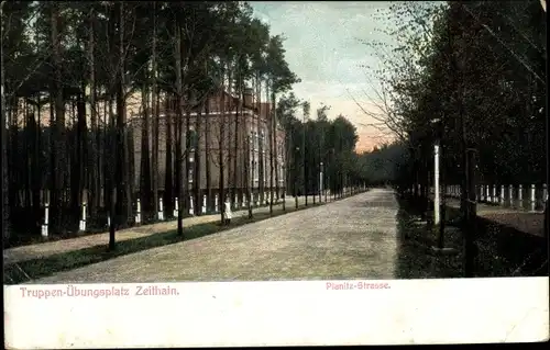 Ak Zeithain in Sachsen, Truppenübungsplatz, Planitz Straße