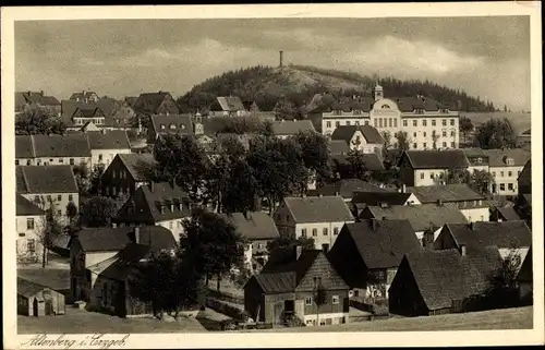 Ak Altenberg im Osterzgebirge, Blick über die Stadt zur Realschule
