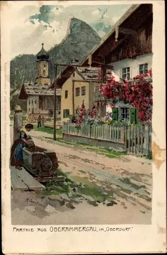 Künstler Litho Diemer, Zeno, Oberammergau in Oberbayern, Oberdorf