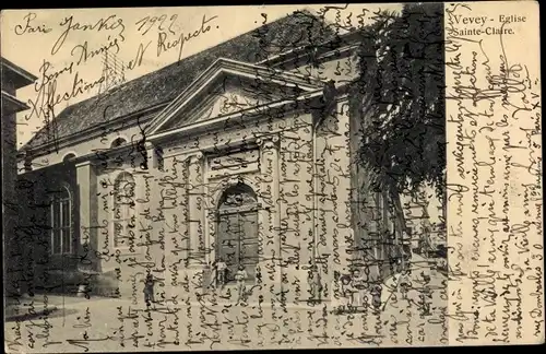 Ak Vevey Kt. Waadt Schweiz, Église Sainte Claire