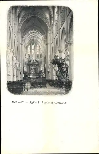 Ak Mechelen Malines Flandern Antwerpen, Église Saint Rombaut, Intérieur