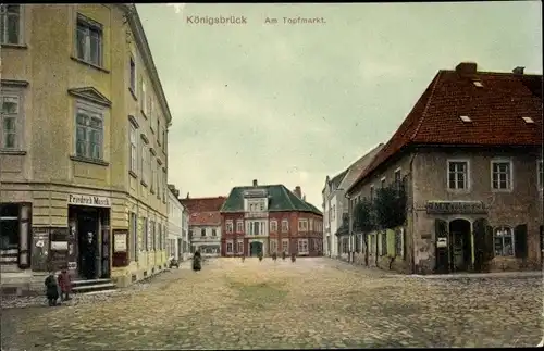 Ak Königsbrück in der Oberlausitz, Topfmarkt, Geschäft