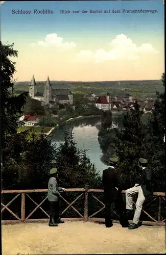 Ak Rochlitz an der Mulde, Blick von der Bastei auf dem Promenadenwege