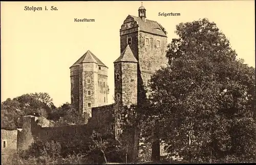 Ak Stolpen in Sachsen, Koselturm, Seigerturm