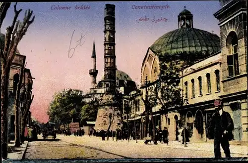 Ak Konstantinopel Istanbul Türkei, Colonne brûlée