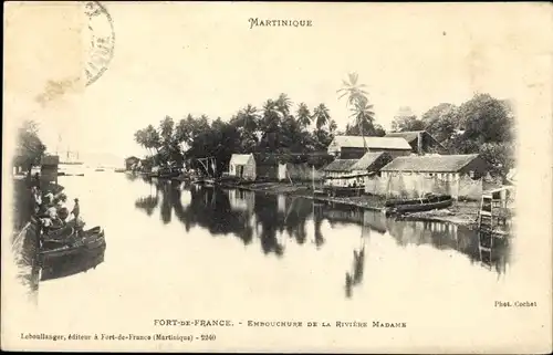 Ak Fort de France Martinique, Embouchure de la Rivière Madame