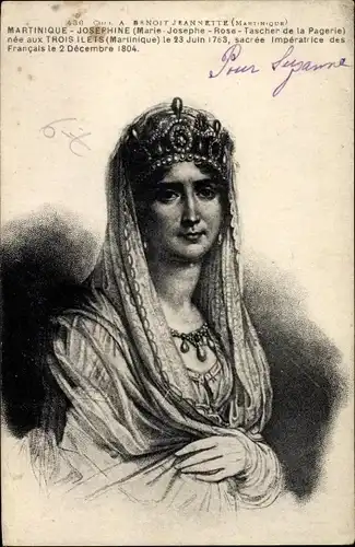 Ak Josephine Marie Josephe Rose Tascher de la Pagerie, Impératrice des Francais