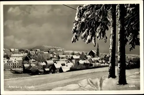 Ak Altenberg im Osterzgebirge, Gesamtansicht im Winter