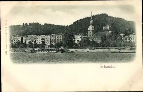 Ak Bad Schandau an der Elbe, Ortsansicht von der Elbe aus